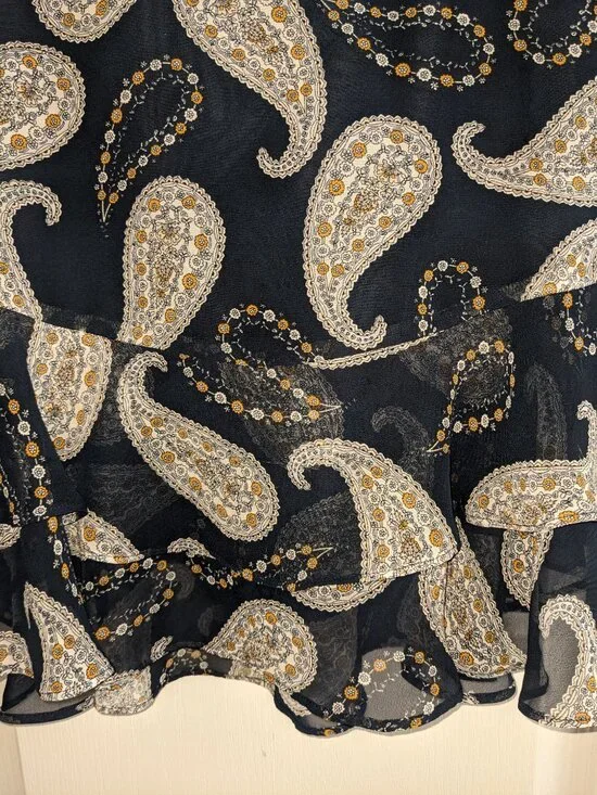 Loft Layered Paisley A-Line Skirt Sz M - Picture 3 of 6